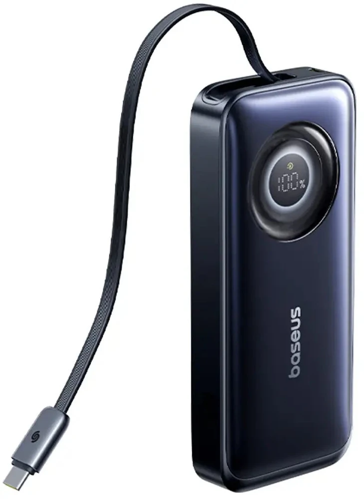 LiPo išorinis akumuliatorius (PowerBank) 20000mAh 67W su sutraukiamu kabeliu EnerCore CR11 BASEUS
