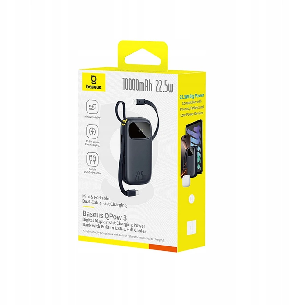Baseus EnerFill FC31 10000 mAh USB-C Lightning 22.5W juodas