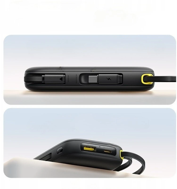 Baseus EnerFill FC31 20000mAh 45W išorinė baterija su ekranu, USB-C ir „Lightning“ laidais - Juodas