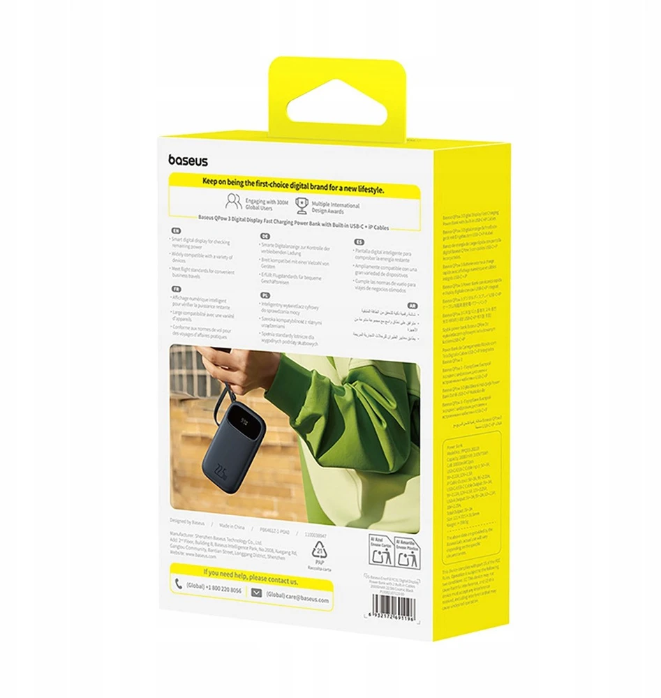 Baseus EnerFill FC31 20000 mAh USB-C Lightning 22.5W juoda