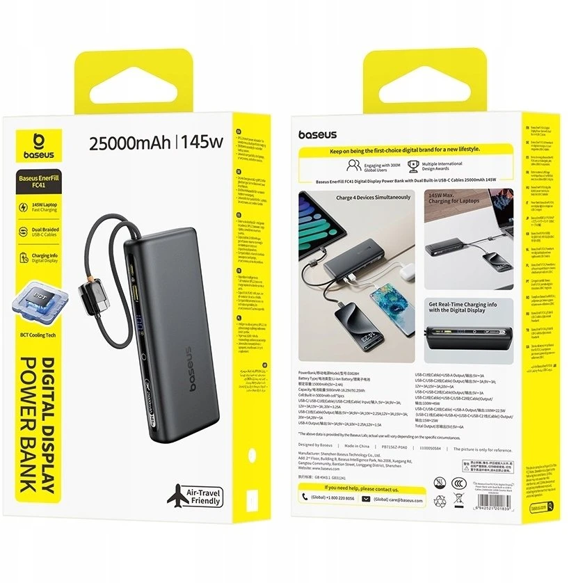 Baseus EnerFill FC41 25000 mAh 145W juoda
