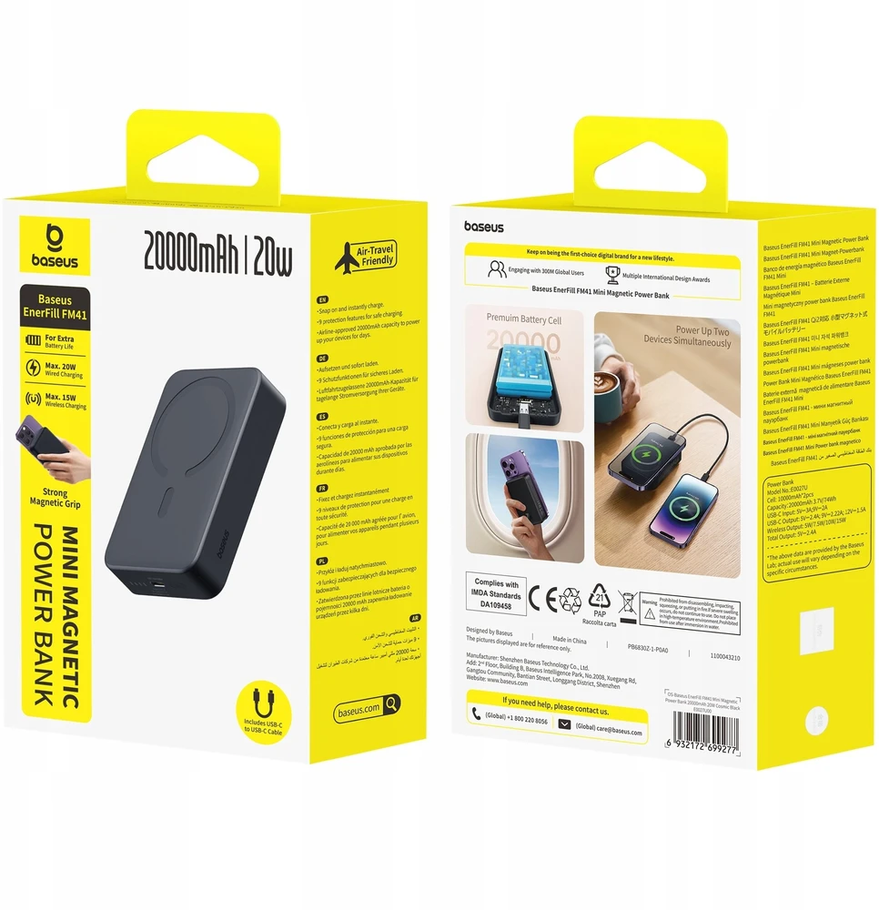 Baseus EnerFill FM41 20000 mAh 20W juoda