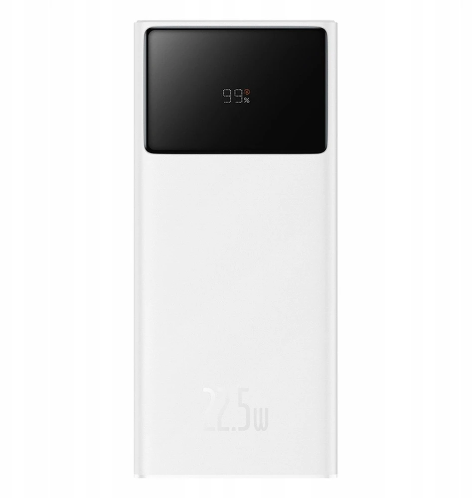 Baseus EnerFill FP41 30000mAh 22.5W Powerbank su Baseus Simple USB-A – USB-C 3A 30cm Kabelis – baltos spalvos