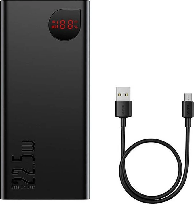 Greitas įkrovimas Power Bank Baseus Adaman, 40000mAh 22.5W (juodas)