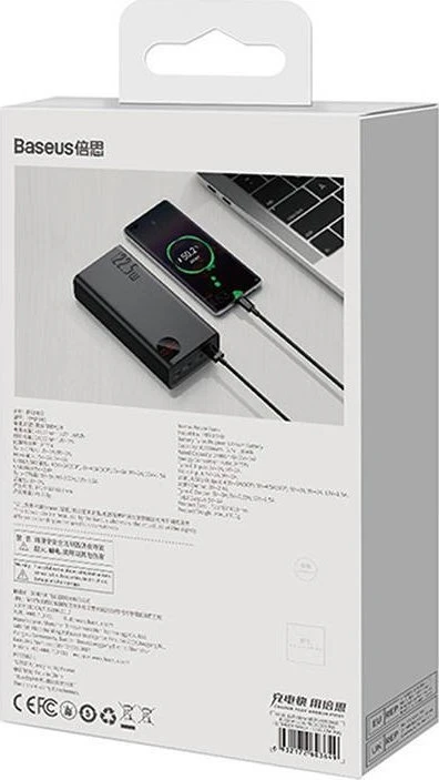 Greitas įkrovimas Power Bank Baseus Adaman, 40000mAh 22.5W (juodas)