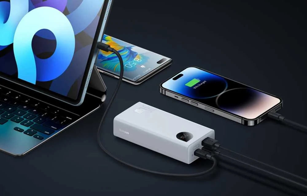Greitas įkrovimas Power Bank Baseus Adaman2 10000mAh 30W Baltas
