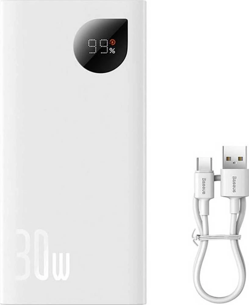 Greitas įkrovimas Power Bank Baseus Adaman2 10000mAh 30W Baltas
