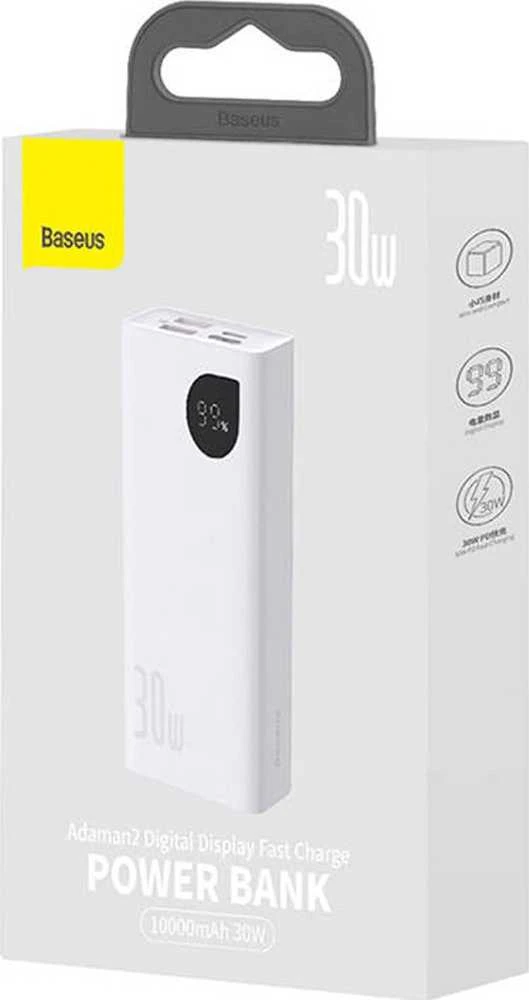 Greitas įkrovimas Power Bank Baseus Adaman2 10000mAh 30W Baltas