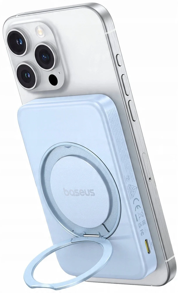 Baseus powerbank with stand PicoGo Qi2 5000mAh 20W (mėlynas)