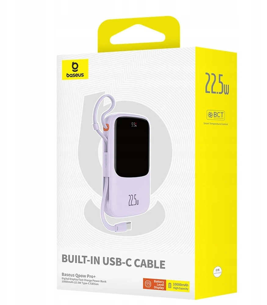 Baseus Qpow Pro+ 10000 mAh 22.5W violetinė