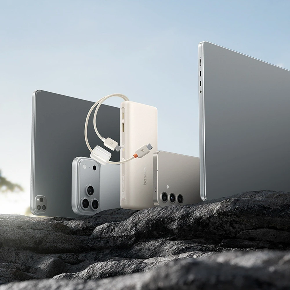 Baseus EnerFill FC41 20000 mAh USB-C 100W smėlio spalva