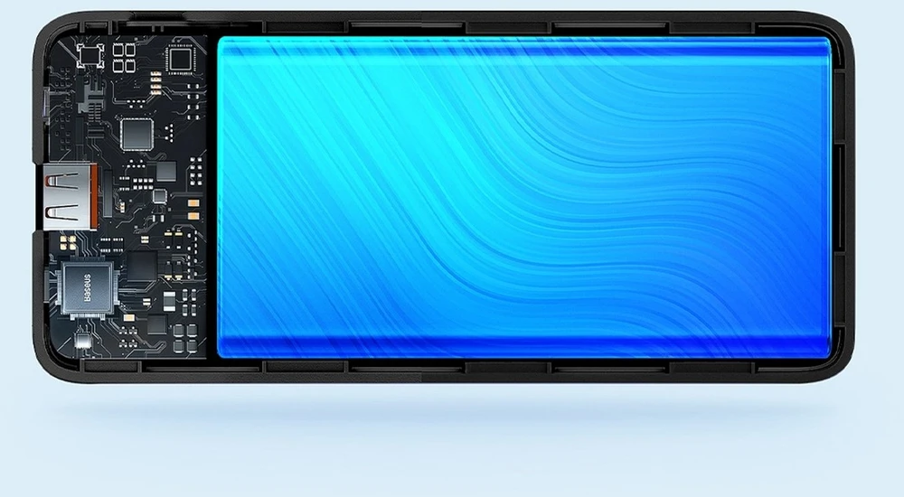 „Baseus Airpow“ greitojo įkrovimo ausinės, 20 W, 30000 mAh, juodas