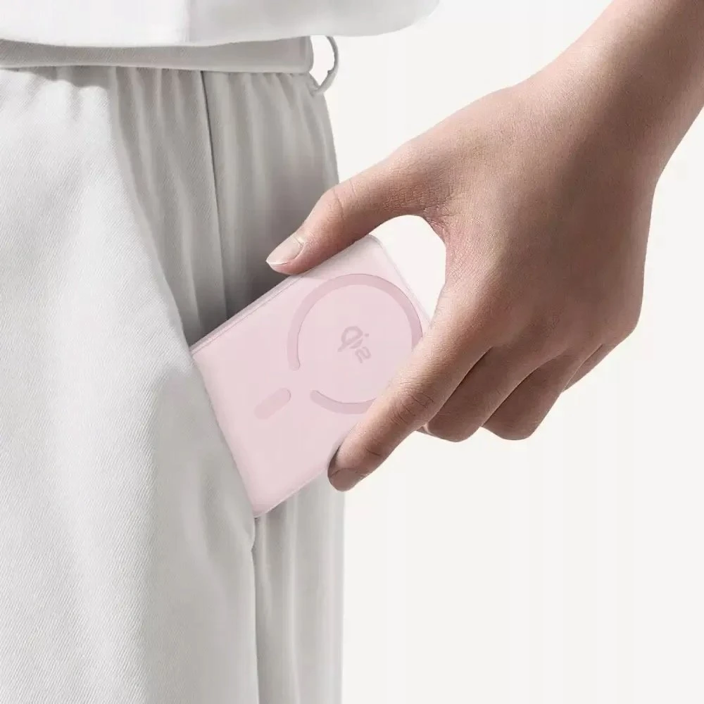 Baseus EnerFill FM12 magnetinis išorinis akumuliatorius 22.5W 10000mAh švelniai rožinis
