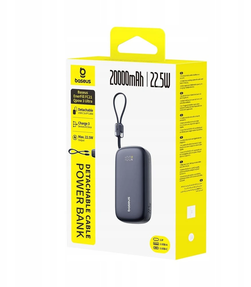 Baseus EnerFill FC21 Qpow 3 Ultra 20000 mAh 22.5W juoda