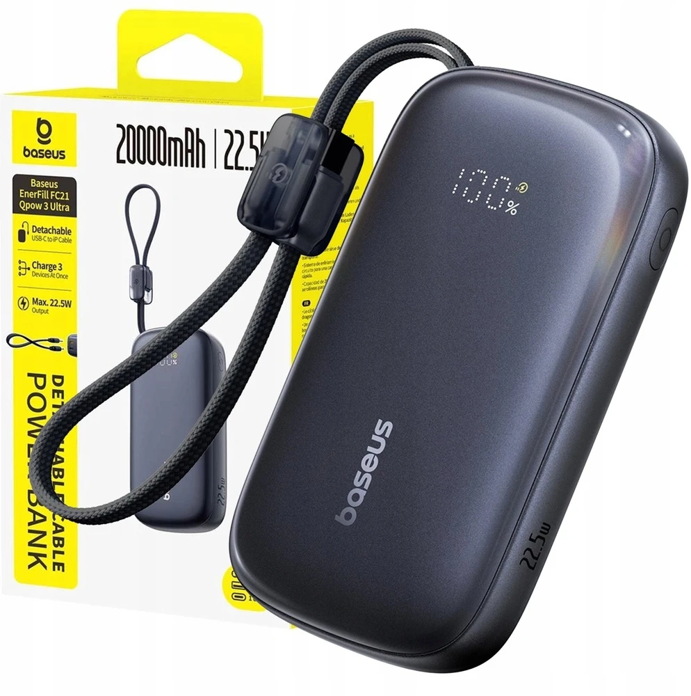 Baseus EnerFill FC21 Qpow 3 Ultra 20000 mAh 22.5W juoda