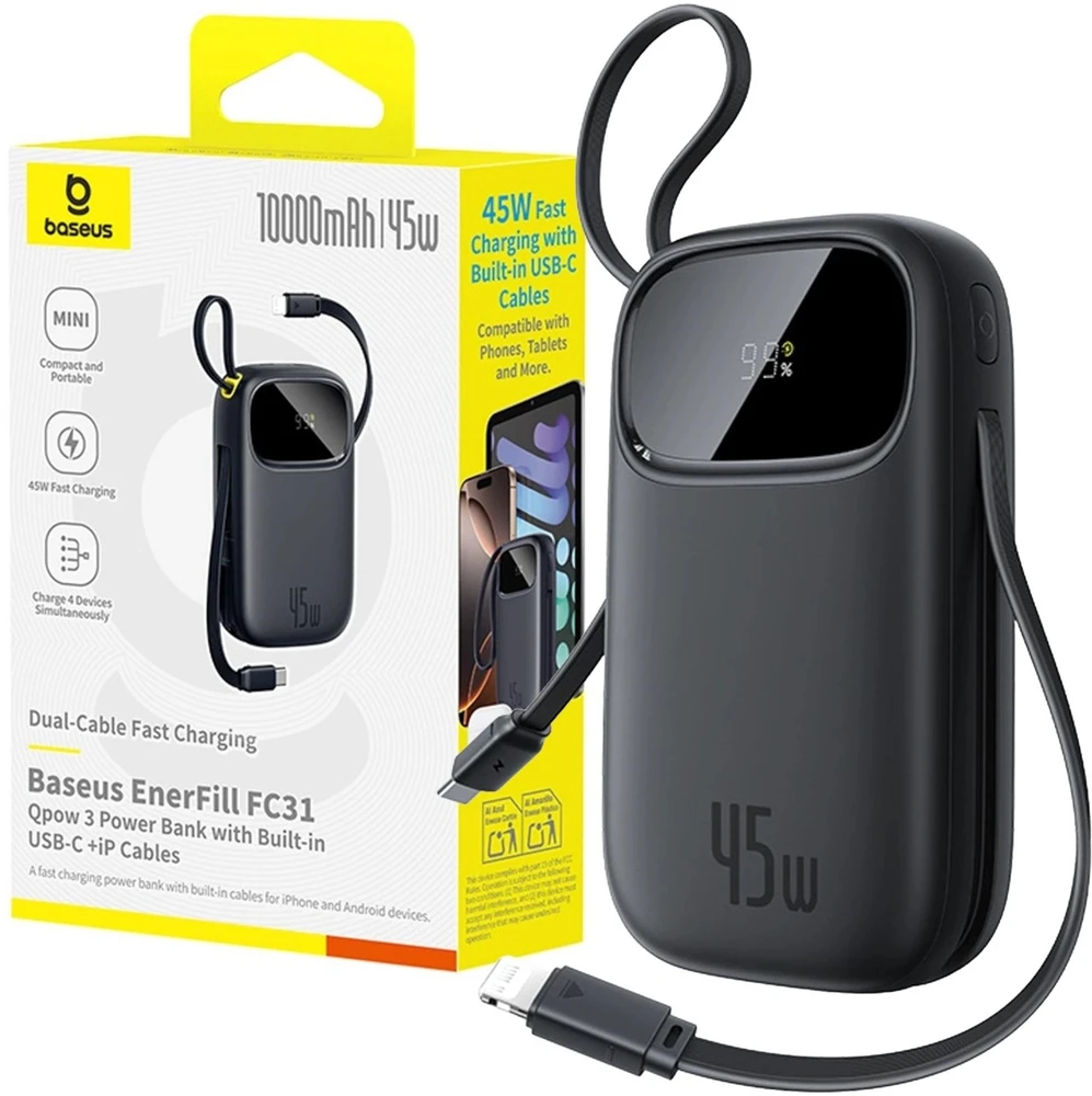 Baseus EnerFill FC31 10000 mAh 45W juoda