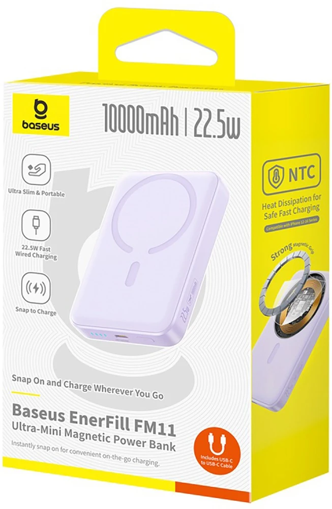 Powerbank Baseus EnerFill FM11 Ultra-Mini 10000mAh Violetinis