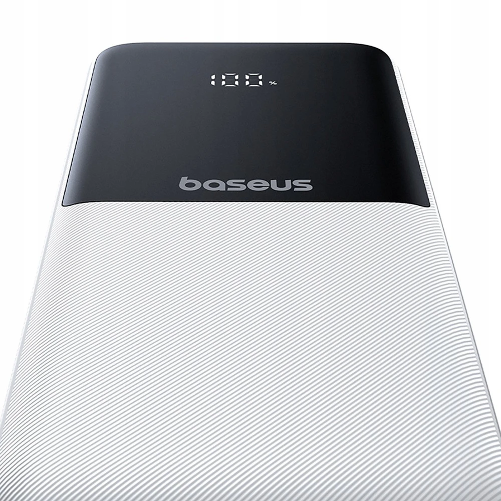 Baseus „A6ac4 Lipow“ 10000mAh 22,5 W išorinė baterija su dviem integruotais laidais (su „A6ac4 Simple USB-A - USB-C 3A 20 cm“ laidu) – balta