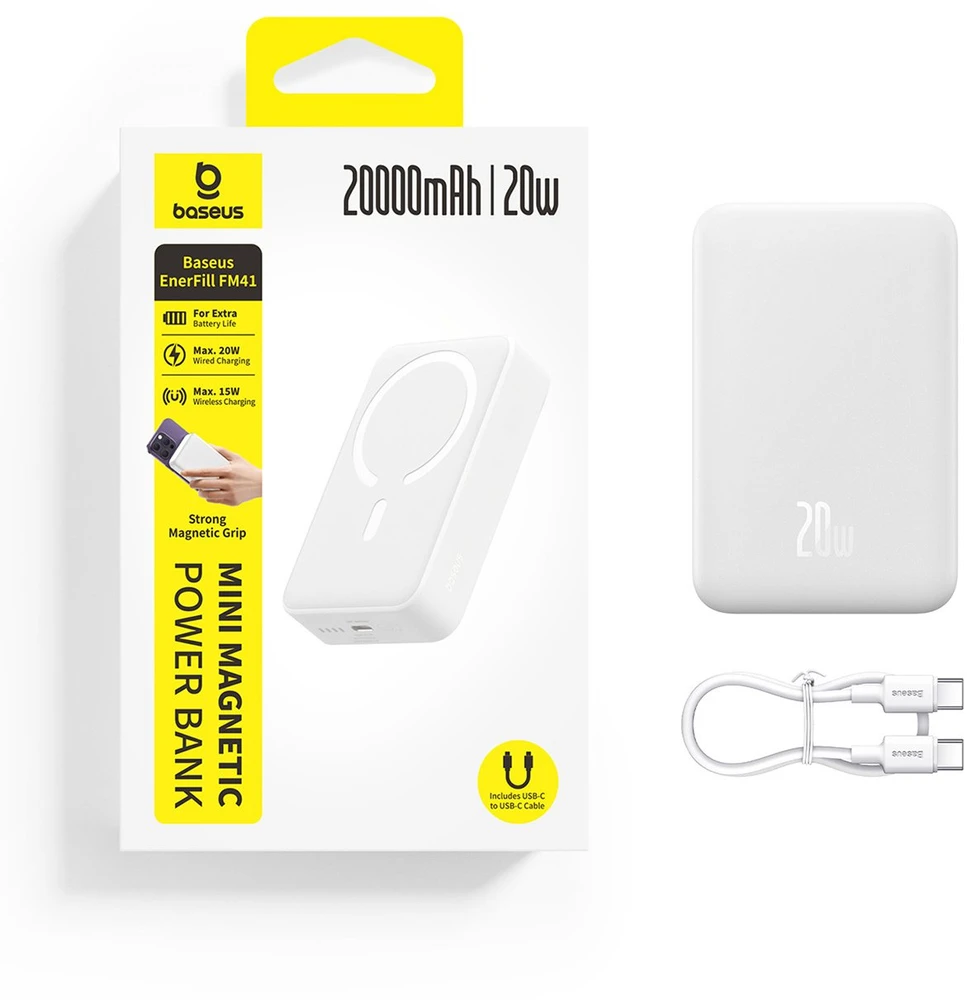 Baseus EnerFill FM41 20000 mAh 20W balta