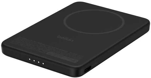 Belkin magnetinis power bankas 5000 mAh su Qi2 15 W belaidžiu krovimu ir USB-C, juodas, BPD011hqBK