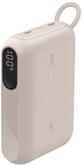 Powerbank Belkin Ekranas 20W USB-C 10000 mAh Smėlio spalvos (BPB027HQSD)