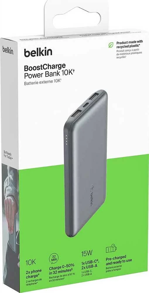 Išorinė baterija - Belkin 10000mAh 15W Pilka