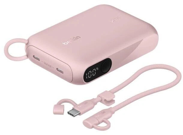 Powerbank Belkin Powerbank su wyświetlaczem 20W 10.000mAh USB-C rožinė BPB027hqPK