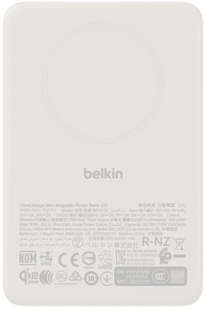 Belkin Components Powerbank Belkin Ultracharge Pro Slim Magnetic (BPD022HQSA)