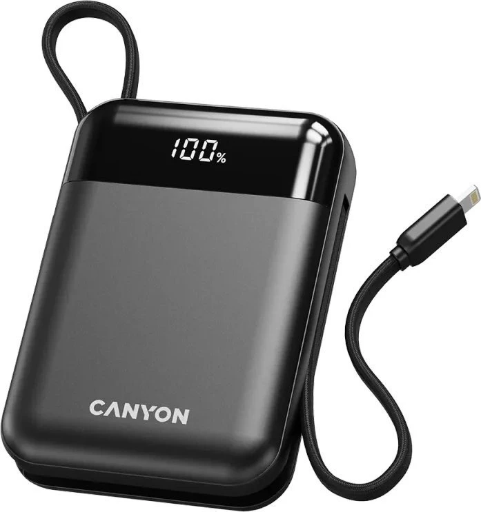 Canyon OnPower 104 10000 mAh USB-C Lightning 22.5W juoda