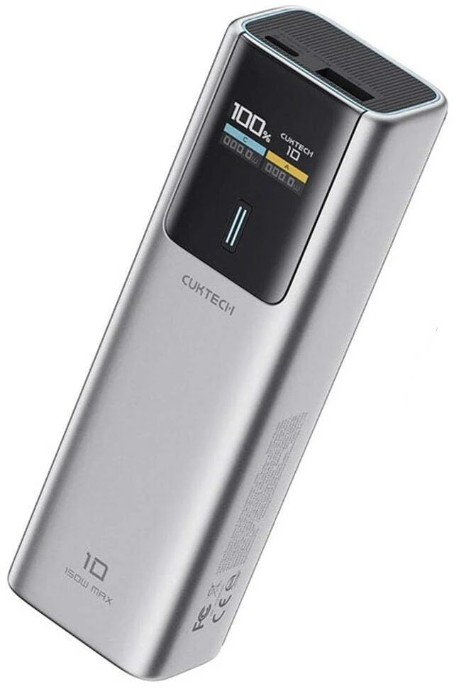CUKTECH CKPB100PGLBL išorinės baterijos 150W 10000mAh USB-C USB-A - Pilka