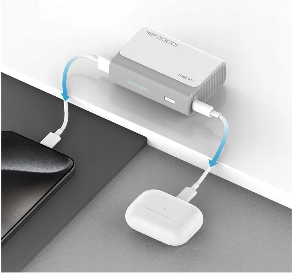 CUKTECH 30W 10000mAh išorinė baterija 1C1A - CP13 - pilka spalva
