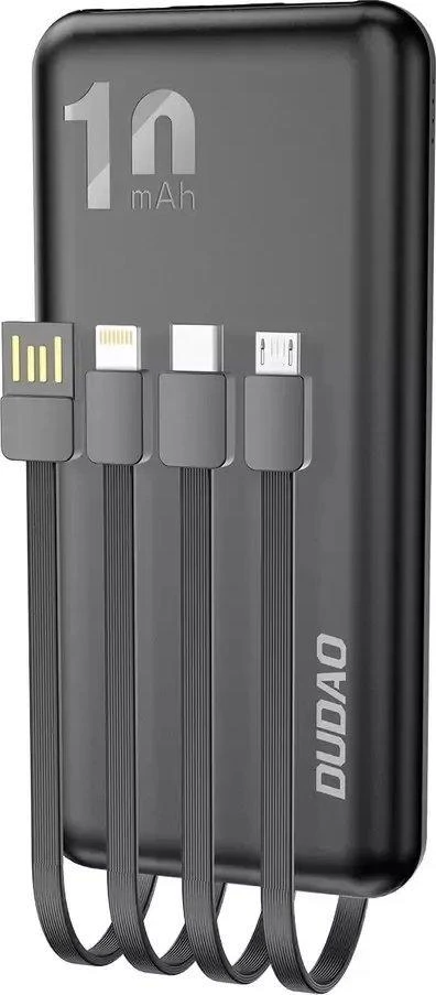 Dudao K6Pro Universal 10000mAh Power Bank su USB kabeliu, USB Type C, Lightning baltos spalvos (K6Pro-baltos spalvos)