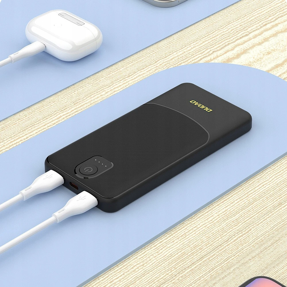 Dudao K10 10000 mAh 2x USB-A 12W balta