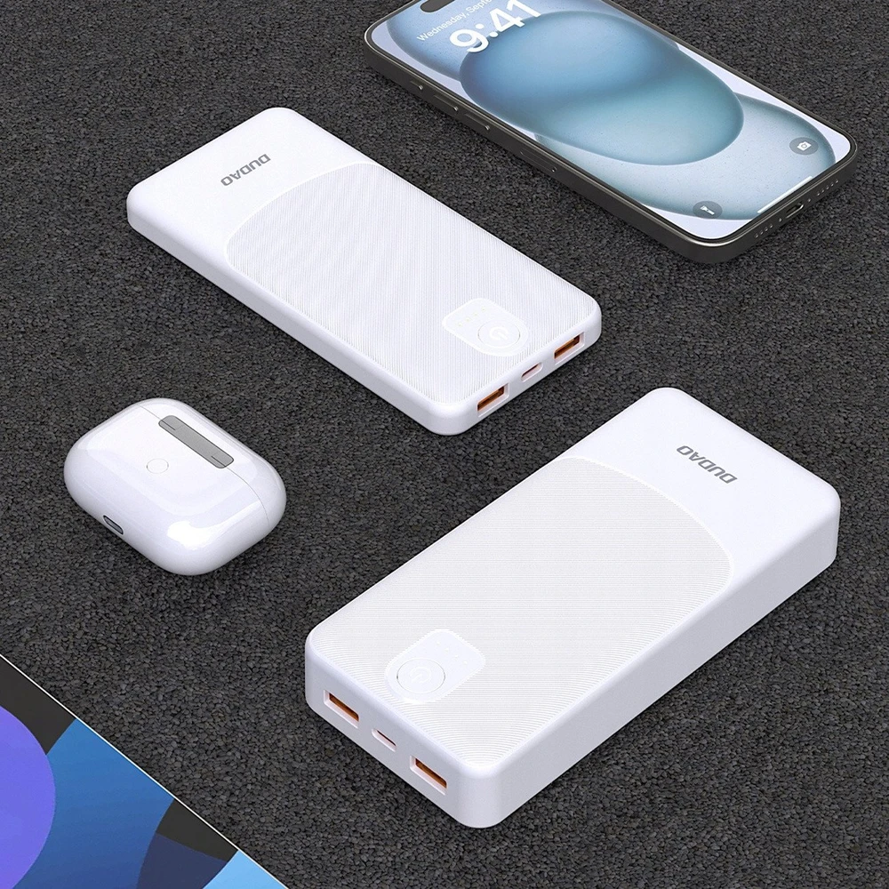 Dudao K10 10000 mAh 2x USB-A 12W balta