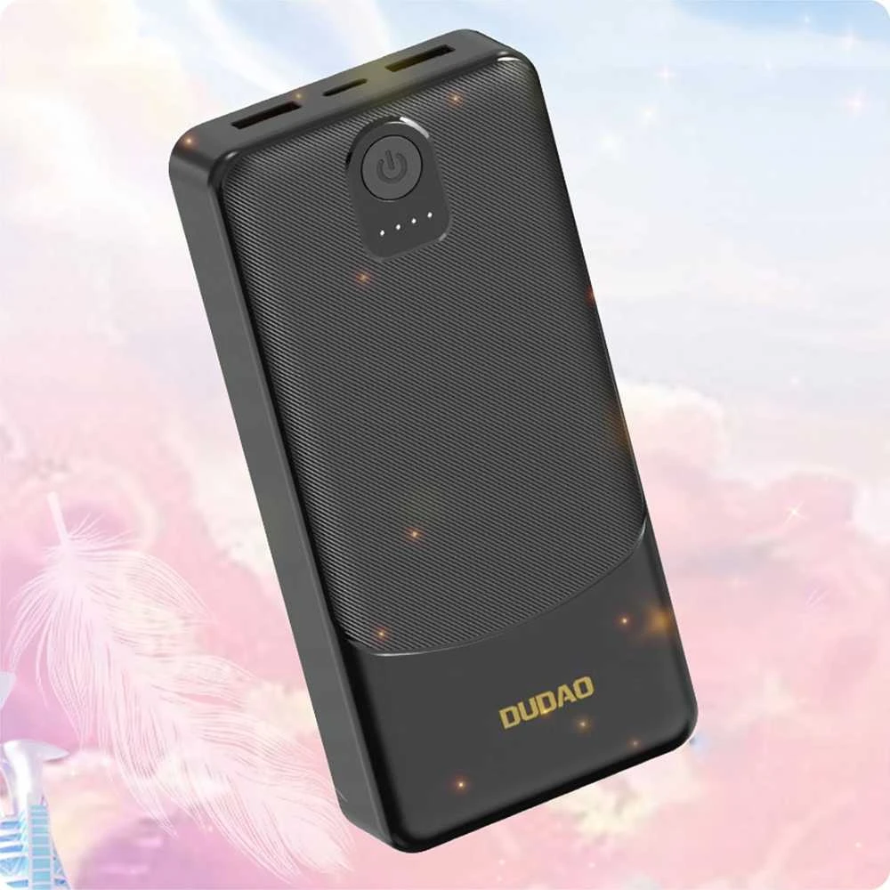 Powerbank Dudao K10Pro 2.4A 20000mAh 2 x USB-A - juodos spalvos