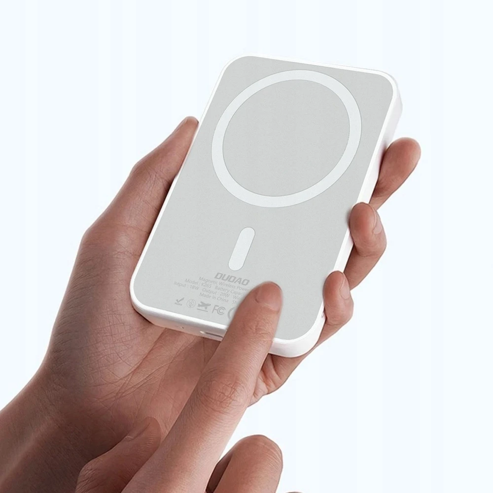 Dudao K26 išorinė baterija 10000mAh 20W USB-A / USB-C / MagSafe - Baltas