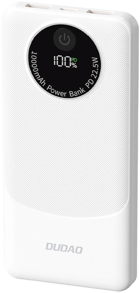 Powerbank Dudao K12 10000mAh PD22.5W USB-A, USB-C - baltas