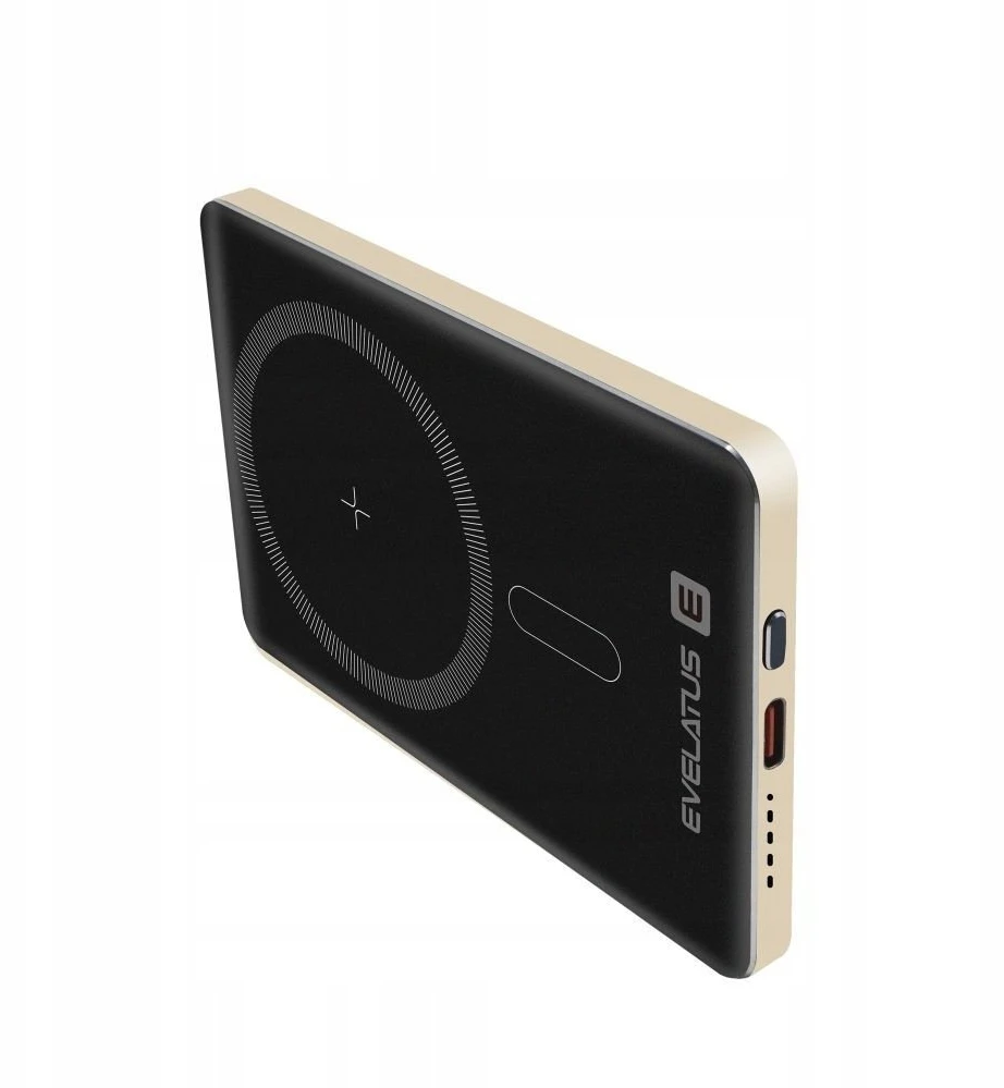 Powerbank Evelatus Zewnętrzny akumulator PD20W 5000mAh Power Bank MagLink Elite With Wireless charging EVEP02PBMEG Gold EVEP02PBMEG