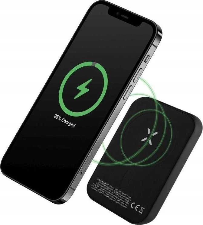 Fixed Fiksuotas | MagZen (2 kartos) su belaidžiu įkrovimu ir MagSafe palaikymu Power bank | FIXZENM2-10-BK | 10000 mAh | USB-C: 5 V / 2 A, 9 V / 2,22 A, 12 V / 1,67 A (maks. 20 W) | Juodas