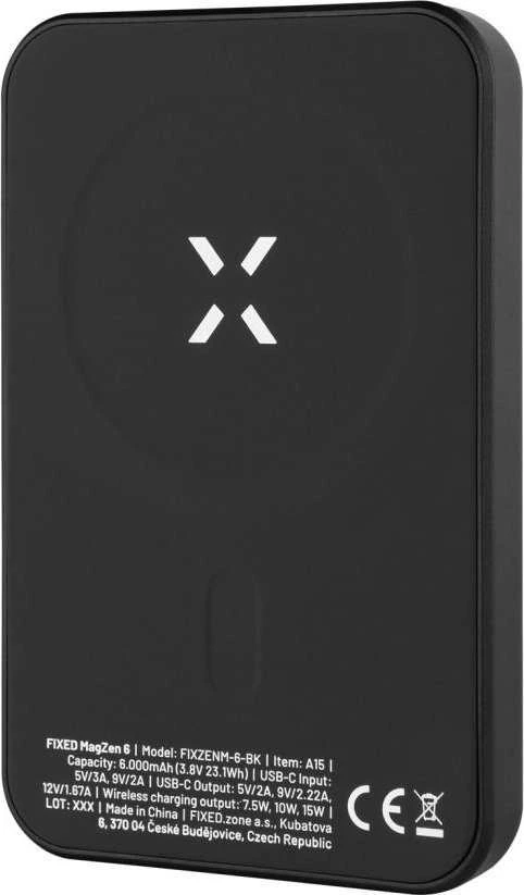 Fixed Power bank | MagZen | 6000 mAh | Juodas