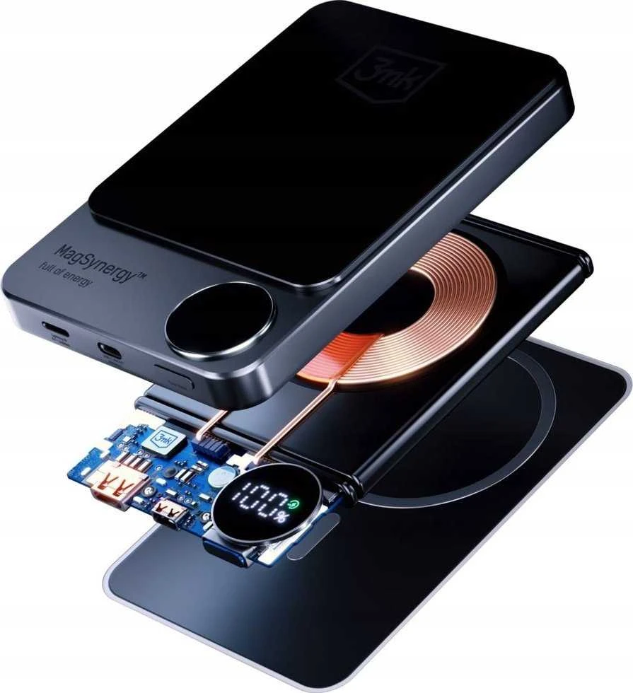 Fixed Power bank | MagZen | 6000 mAh | Juodas