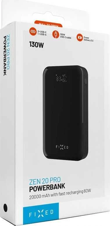 Fixed Ištaisyta | Zen 20 Pro su LCD ekranu Power bank | FIXZENP-20-BK | 20000 mAh | Juodas