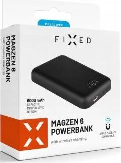 Fixed Fiksuotas MagZen Power Bank | FIXZENM-6-WH | 6000 mAh | USB-C | Baltas