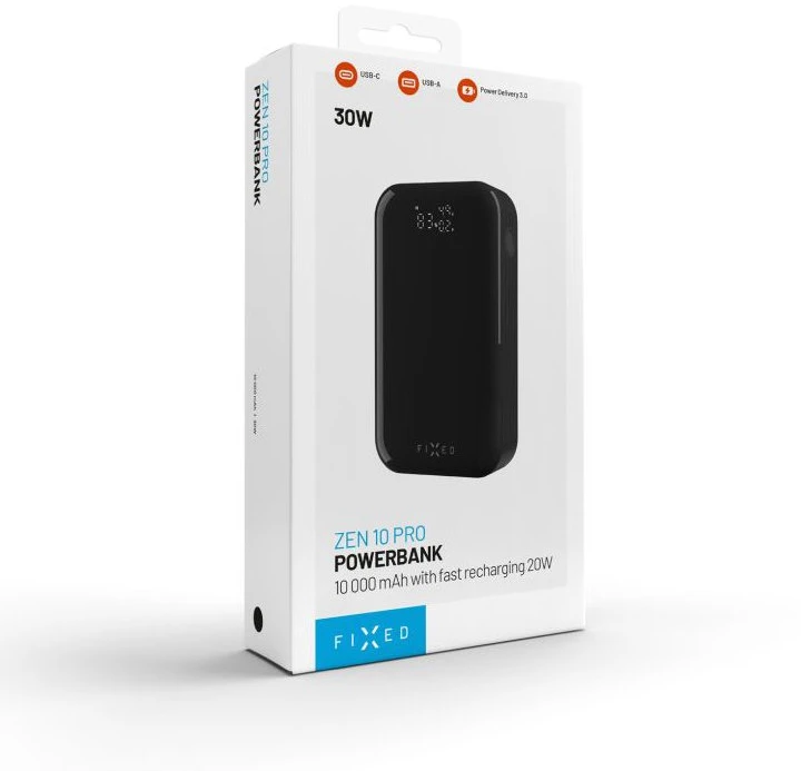 FIXED Zen 10 Pro, PD 3.0 30W, 10 000 mAh, juodas