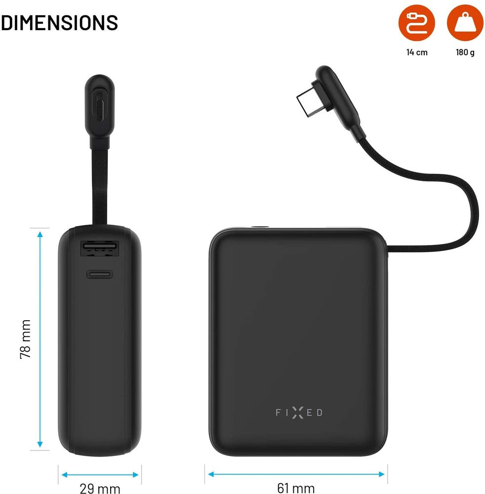 FIXED Zen 10 Loop Powerbank, 30W, 10 000 mAh, blac