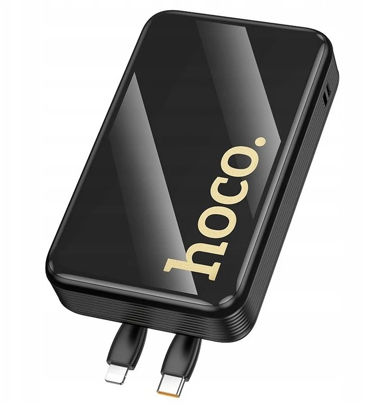 Išorinė baterija Hoco 20000 mAh QC PD 22,5W su integruotais laidais USB C + Lightning Q37A juodas