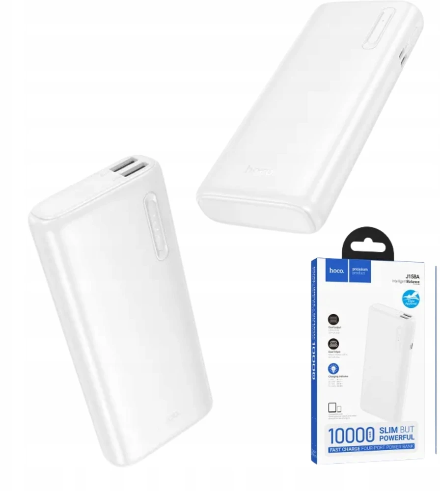 Hoco 10000 mAh 2A J158A Powerbank (baltas)