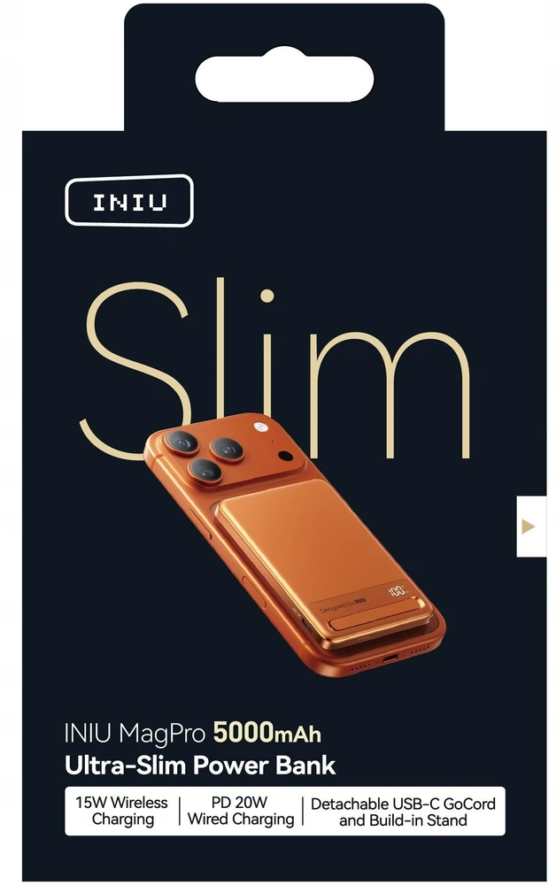 Powerbank INIU MagPro Slim 5000 mAh Oranžinė (MO-IU-P022)