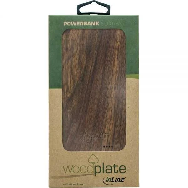 Powerbank InLine Woodplate 5000mAh Ruda