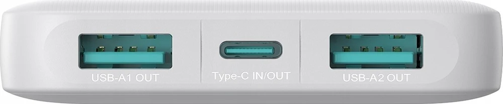 Nešiojamoji baterija Joyroom JR-PBF12 10000mAh 2.4A 2x USB-A 1x USB-C – baltos spalvos